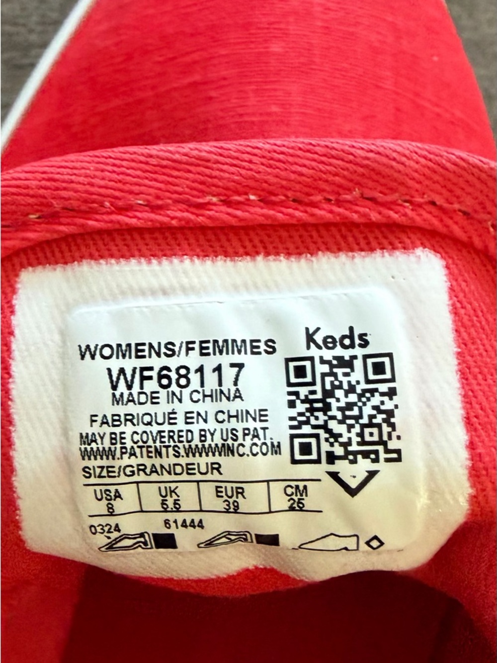 NWOB Keds Sz 8 Red Linen Blend Platform Lace Up Sneaker - Picture 6 of 8